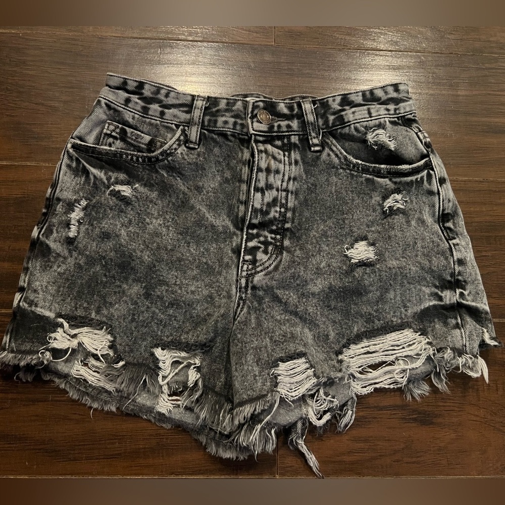 Vervet Black Distressed Denim Shorts